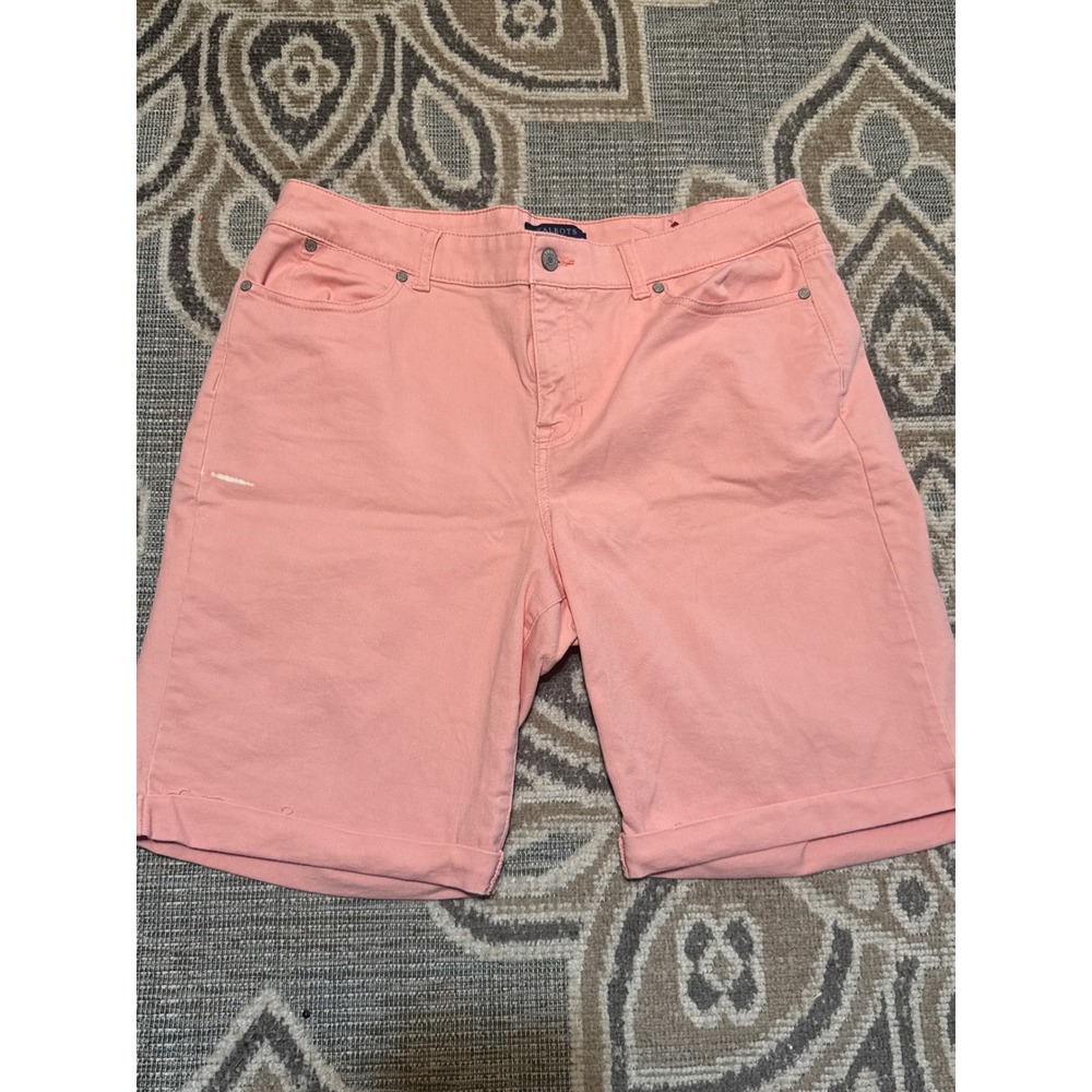 Talbots Simply Flattering Collection Coral Pink Cuffed Shorts Womens 14